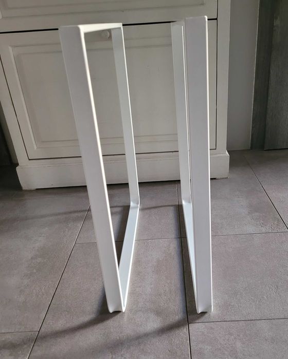 Białe Nogi metalowe do stolika komody 54x50 2 szt.