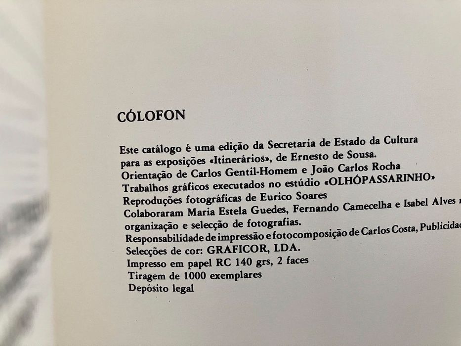 "Ernesto de Sousa - Itinerários", de J. C. Rocha e C. Gentil-Homem