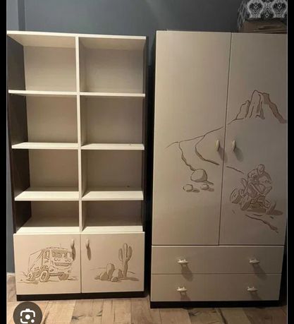 Meble komplet łóżko Meblik Dakar duży zestaw 8 elementów