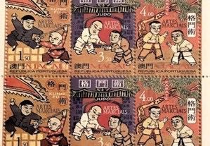Folha miniatura selos - Artes Marciais - Macau - 1997