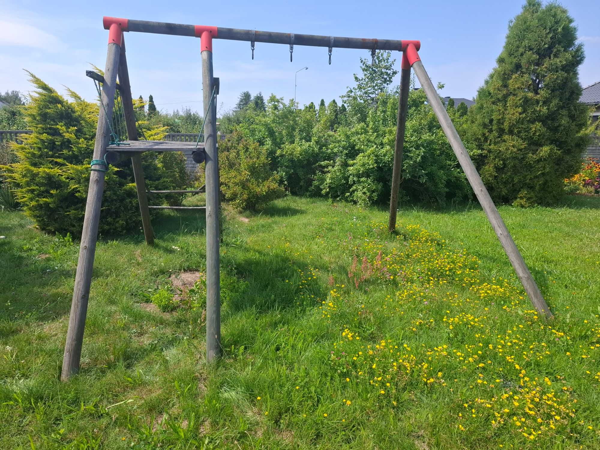 Huśtawka, stelaż przygotowana pod zjeżdżalnię