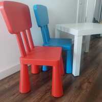2 krzesła Mamut, stolik Luck Ikea