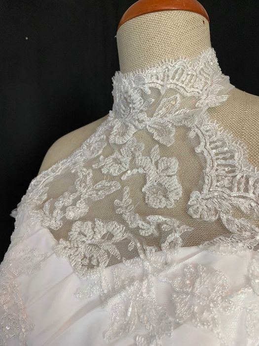 Nowa suknia ślubna z metką księżniczka tiulowa 38 M brokatowa halter