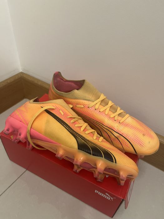 Chuteiras Puma Ultra Match FG/AG laranja tamnho 42