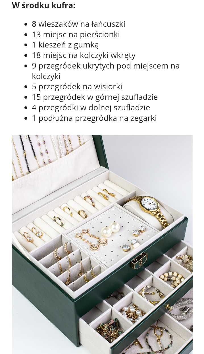 Duża szkatułka na biżuterię kuferek