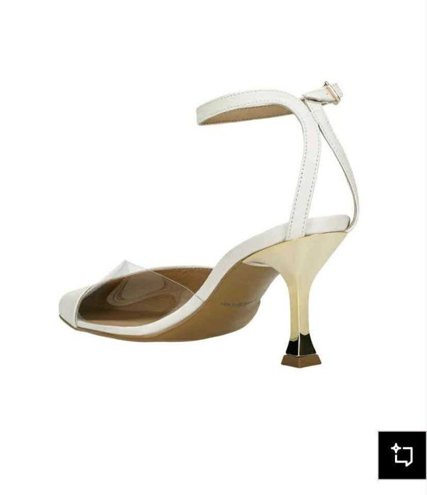 Buty ślubne WOJAS białe złoty obcas rozm. 38