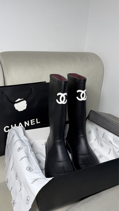Гумові чоботи шанель rain boots Chanel 39