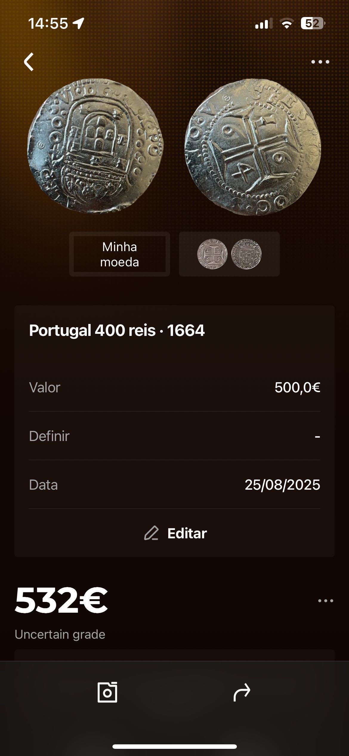 Moeda de 1664 coleção