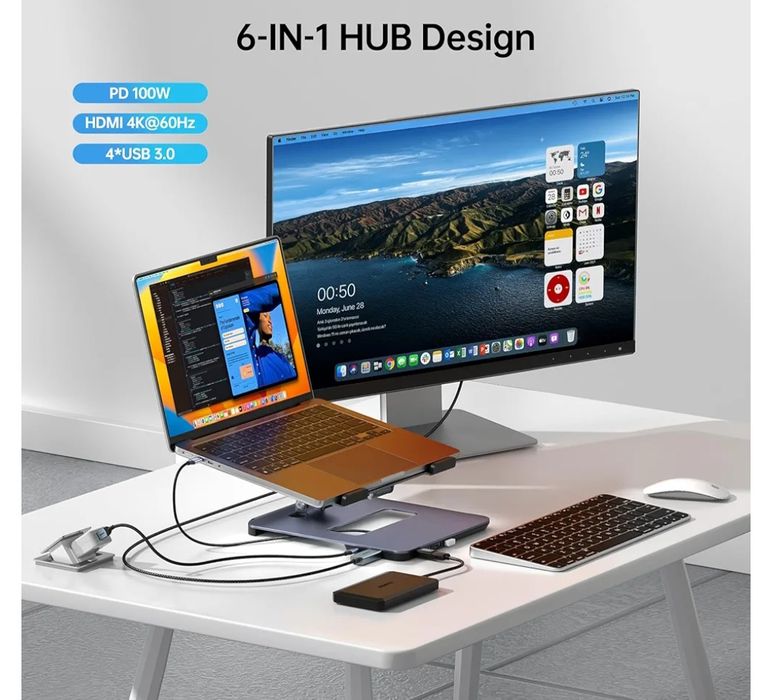 Підставка для ноутбука BENFEI з док-станцією