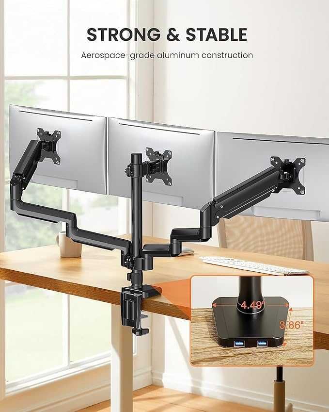 Uchwyt do monitora biurkowego ErGear EGTS5B do 3 ekranów od 13-27''