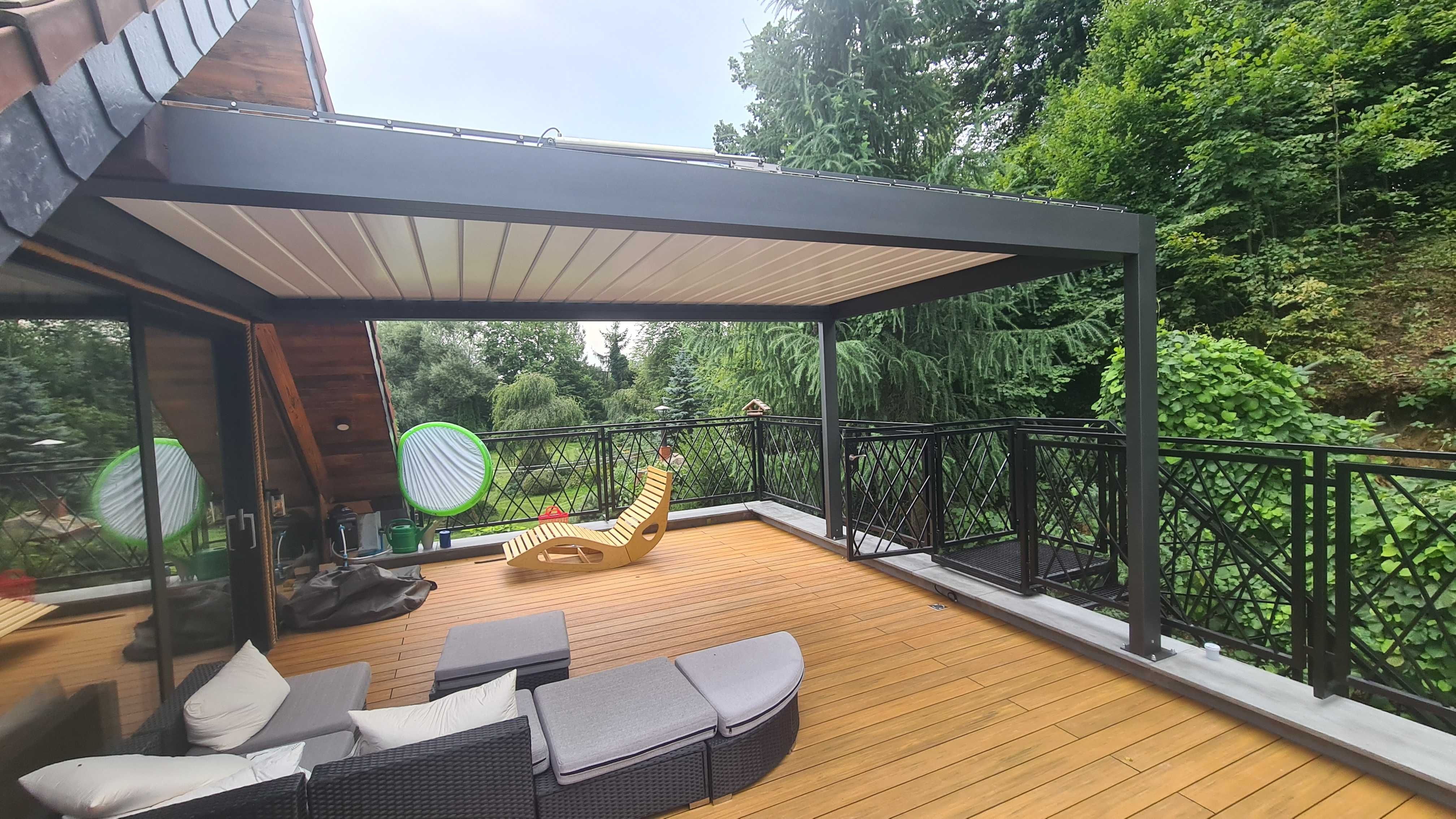 Pergola aluminiowa, aluminiowe zadaszenie tarasu z montażem