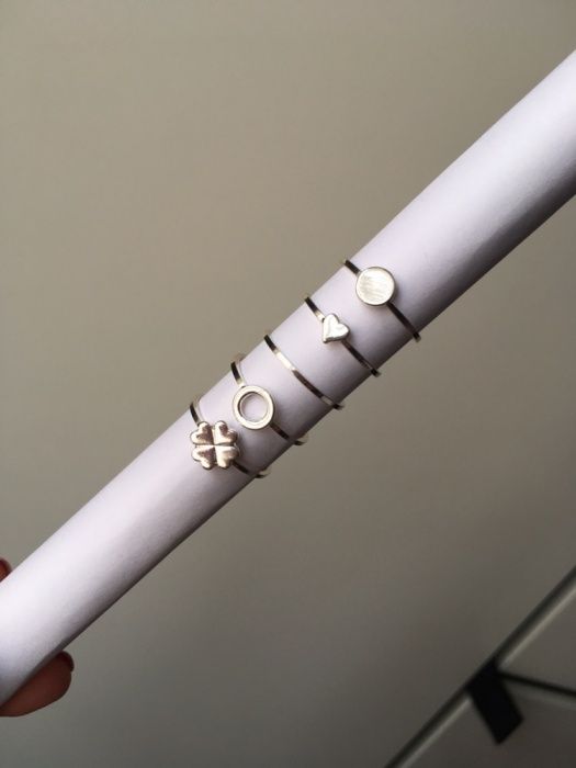 Pierścionki nowy zestaw pierścionków H&M srebrne prezent minimalizm