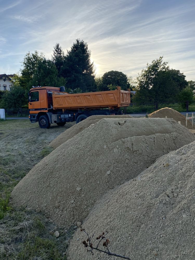 Piasek zasypowy zwir ziemia kamien tluczen transport wywrotka