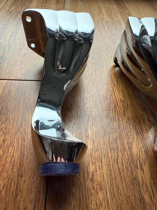 4 NÓŻKI Meblowe 140 mm Metalowe do Mebli Retro Chrom Połysk