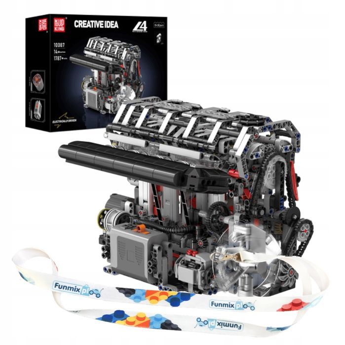 Klocki 1787 el. Silnik L4 benzynowy model Mould King 10087