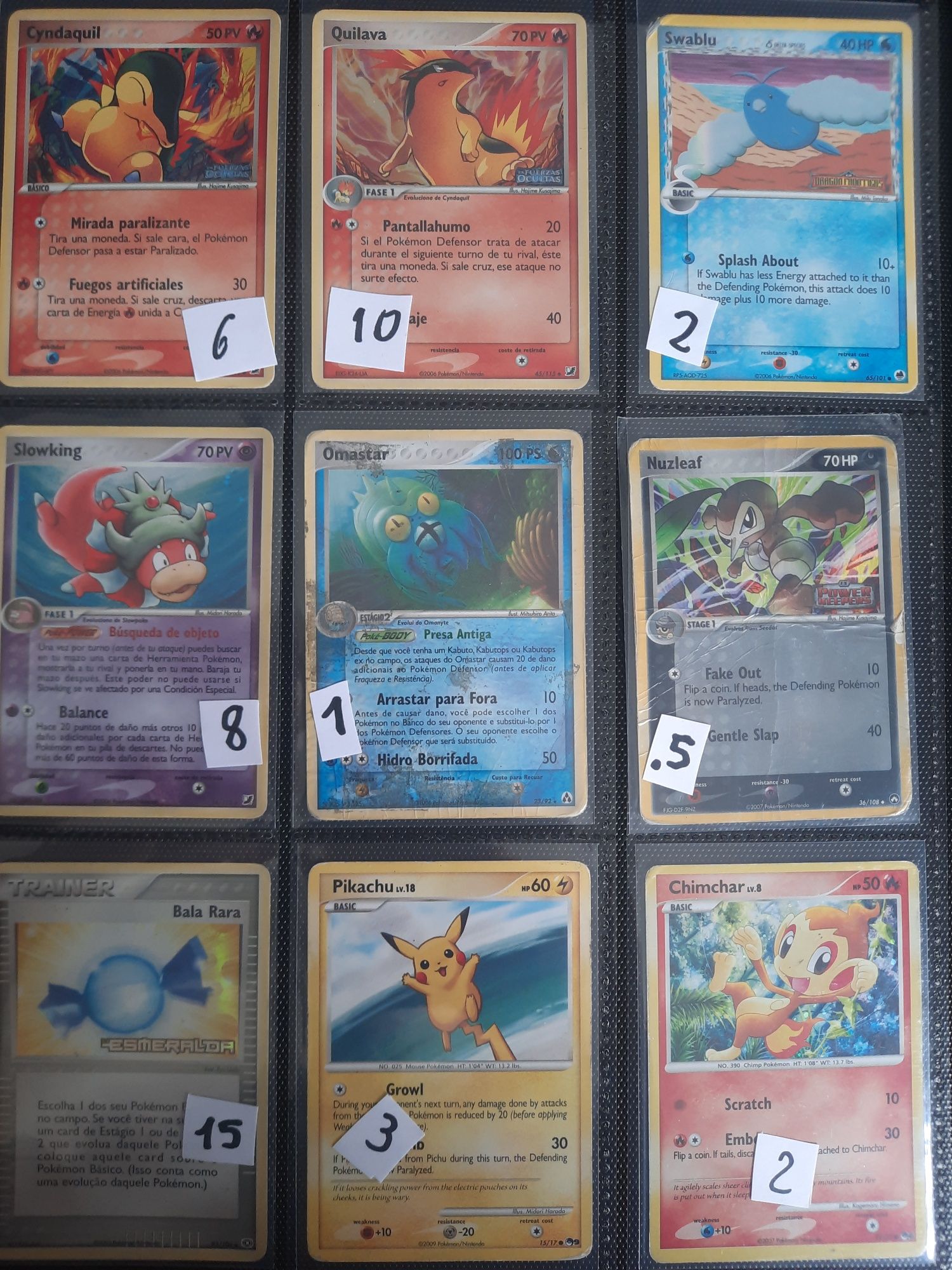 Cartas pokemon antigas