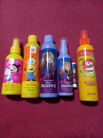 Avon dzieci Frozen Minionki szampon żel mgiełka balsam do ust spray