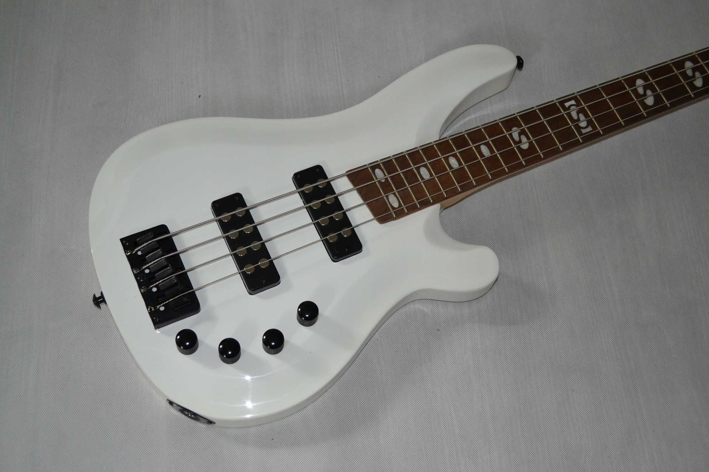 Harley Benton B-450 White nowa gitara basowa BAS  -ustawiony!