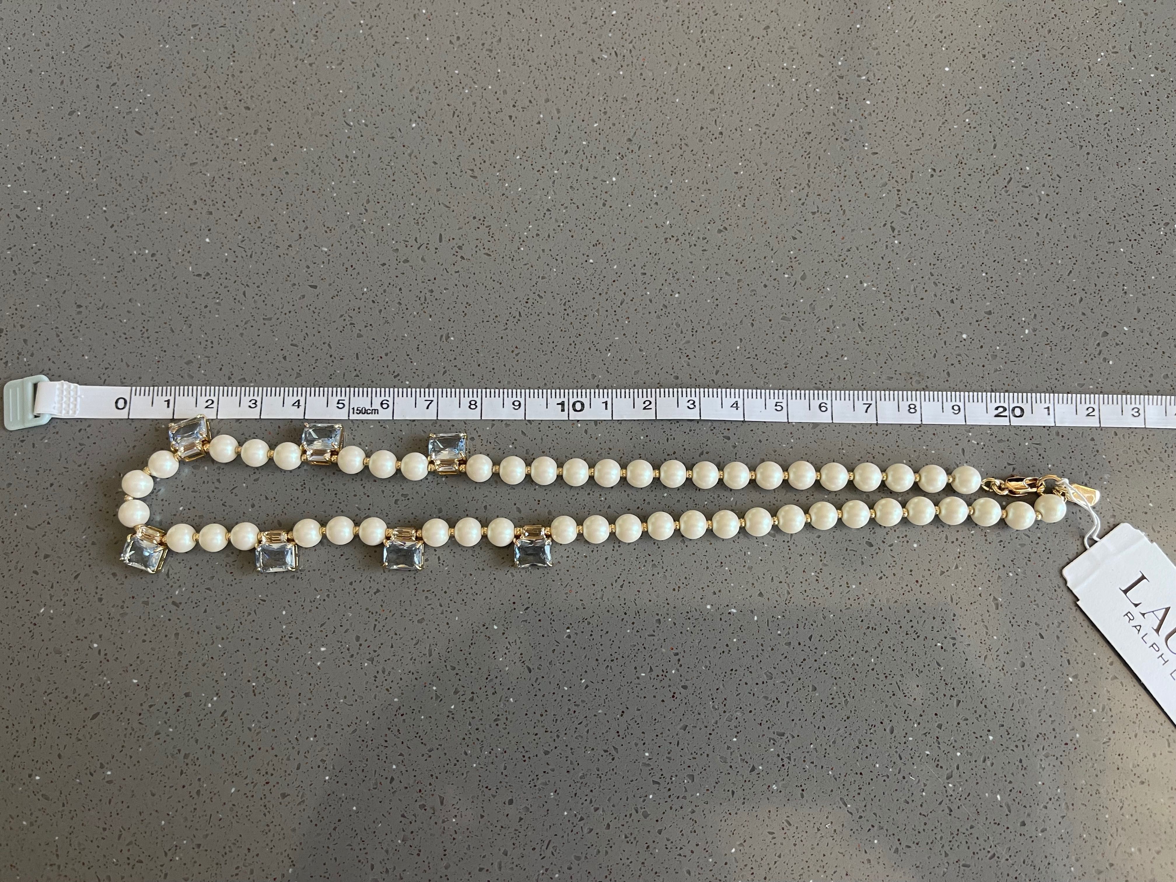 Ralph Lauren color stone & pearl 17" necklace Rолье жемчуг со стразами