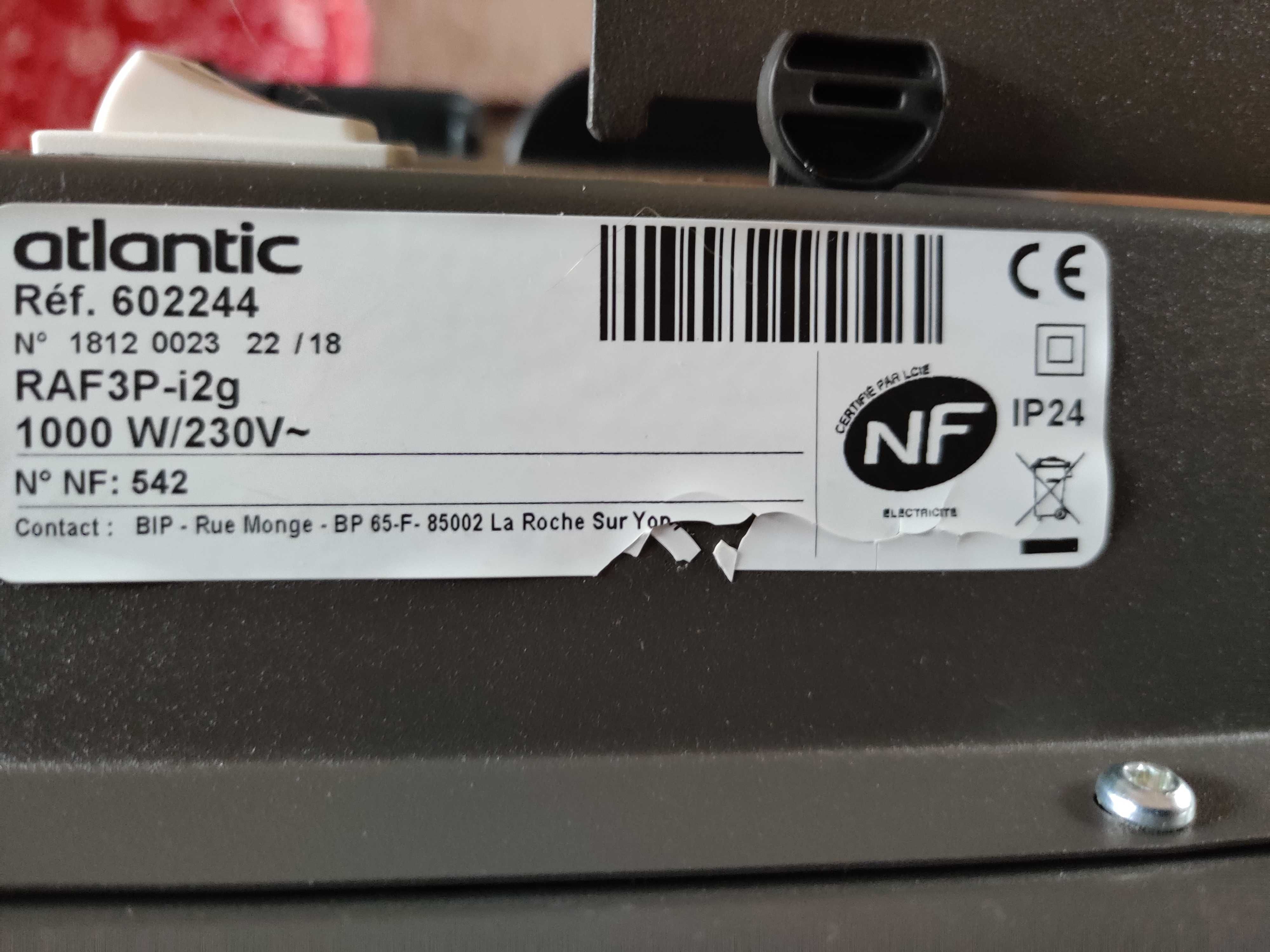 NOWE elektryczne radiatory ciepła  ONIRIS 1000W firmy atlantic