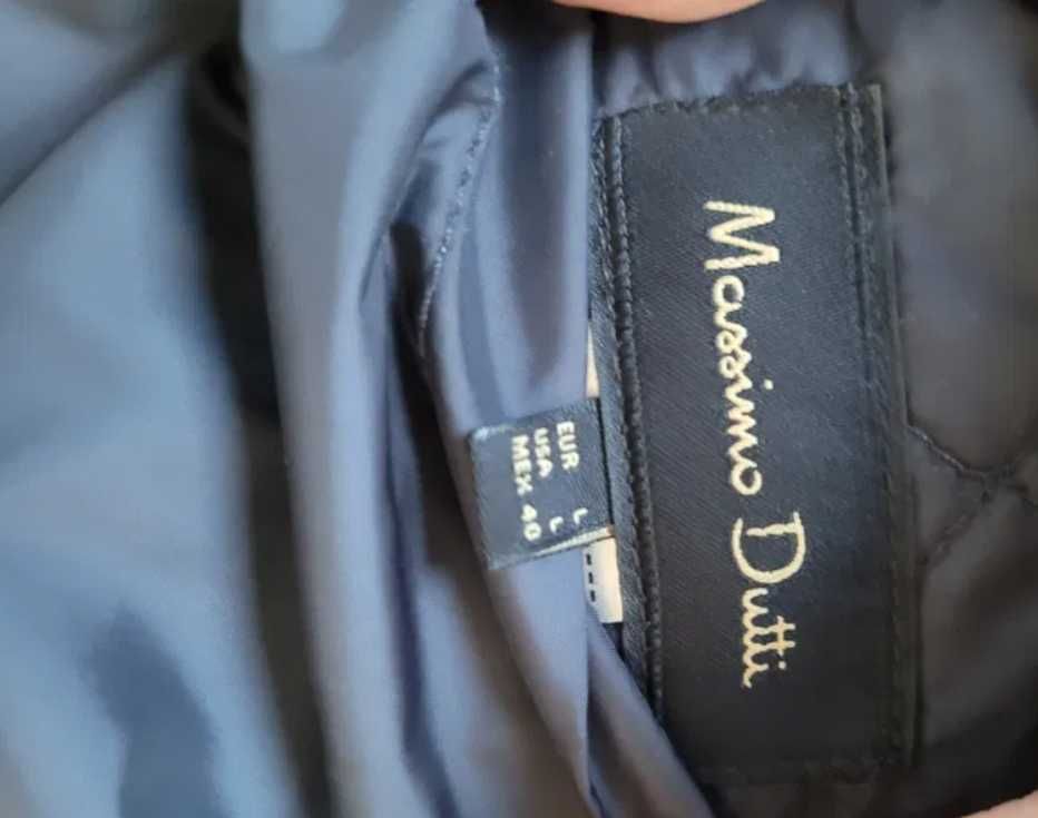 Dwustronna kurtka Massimo Dutti, pikowana i skórzana, rozmiar L