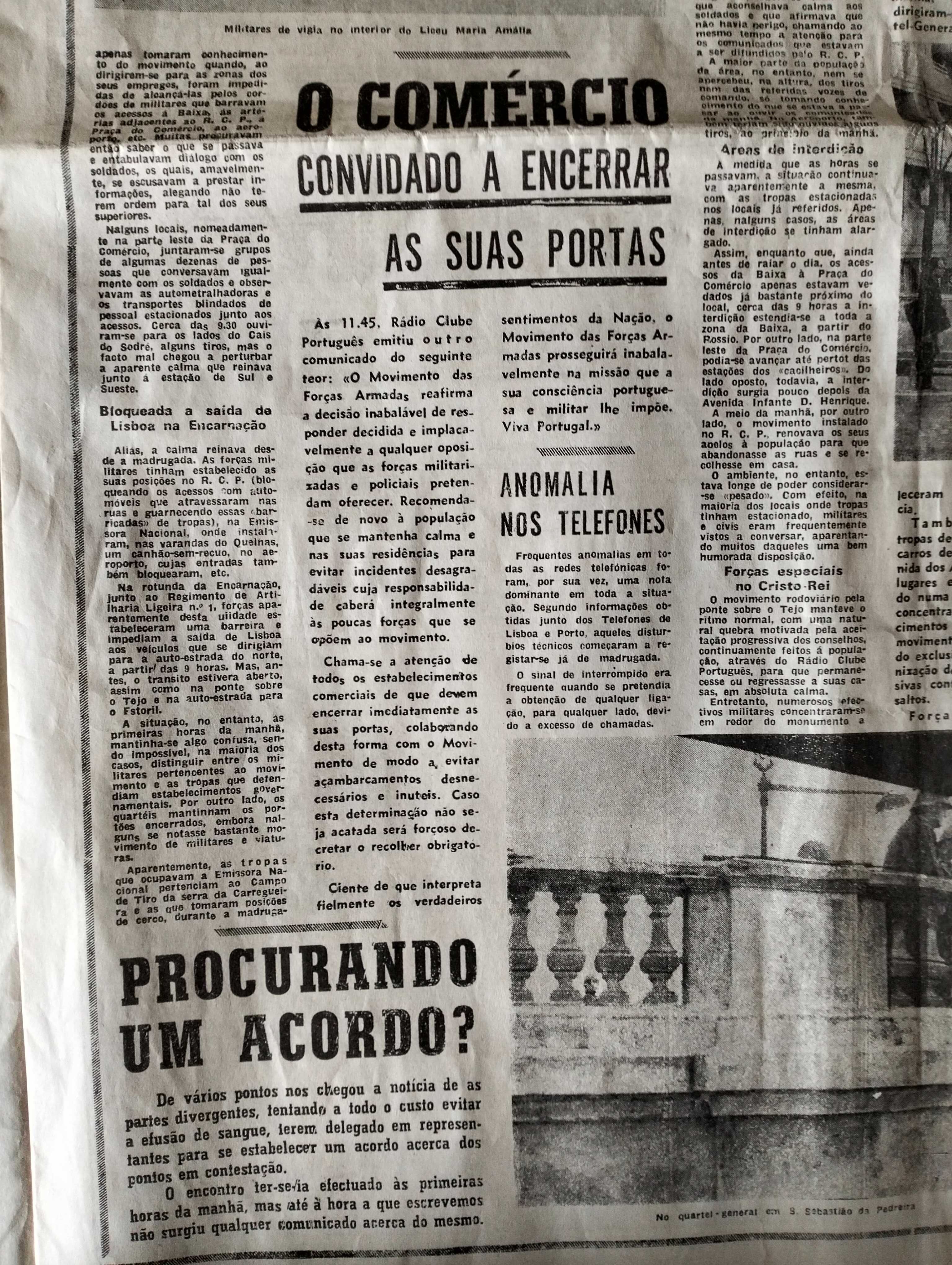 Jornal Diário de Noticias de 25 de abril de 1974