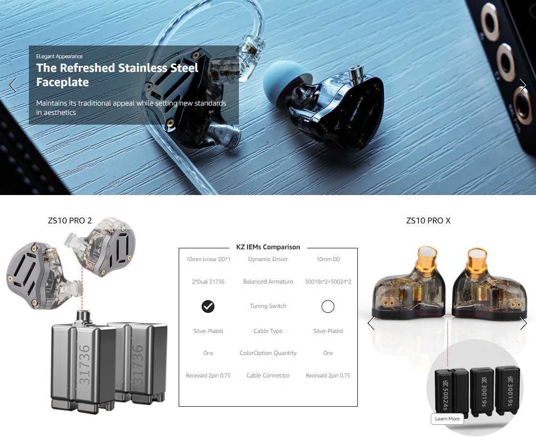 ⇒ KZ ZS10 Pro 2 (black, mic) - гибридные проводные наушники (1DD+4BA)
