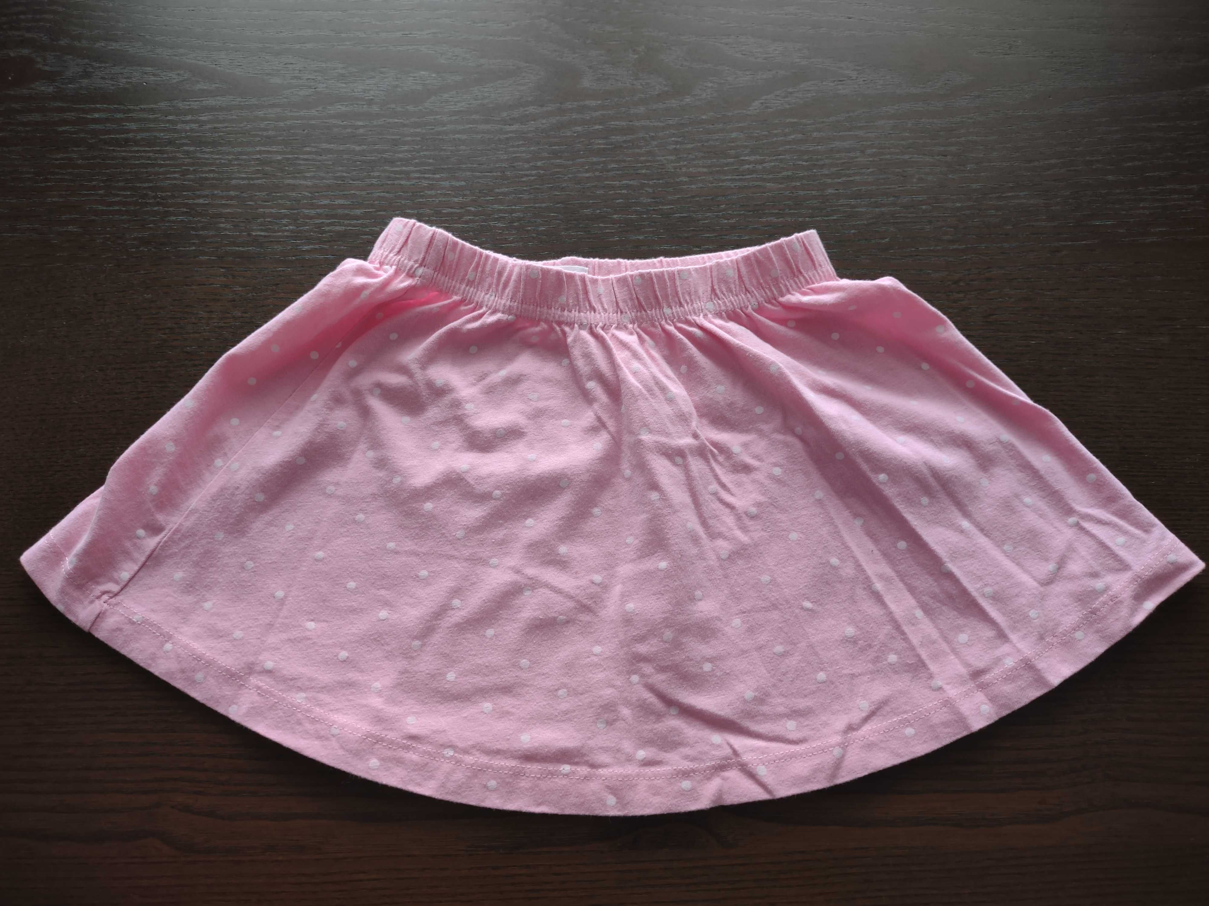 Spódnica - 98 cm, różowa w białe kropki - na lato - dla dziecka