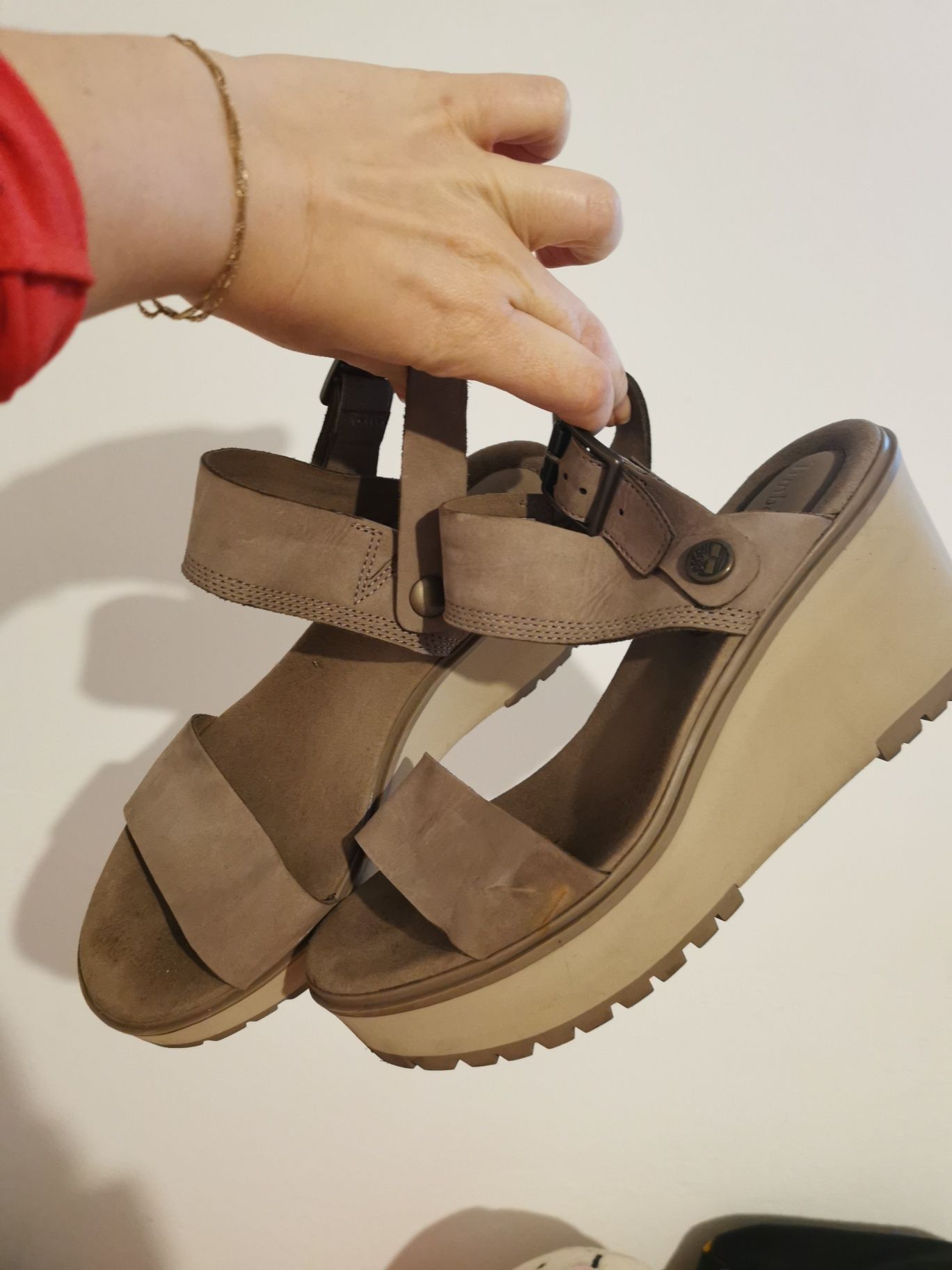 Timberland sandały skóra na koturnie 41