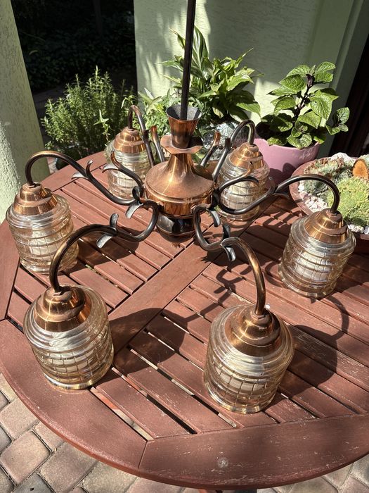 Przepiękny retro kpl - lampa + 2 kinkiety