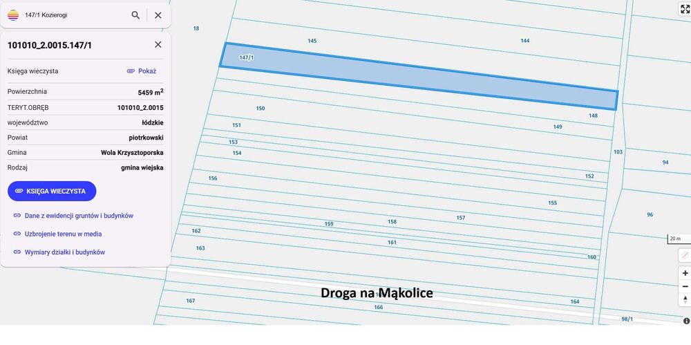 Na sprzedaż łąka w Kozierogach 0,6 ha