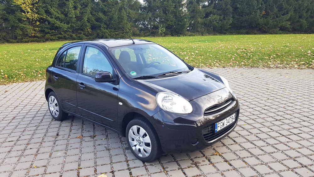 NISSAN MICRA K13 2012r 1.2benzyna NAJBOGATSZA opcja CIEMNA SLIWKAkolor