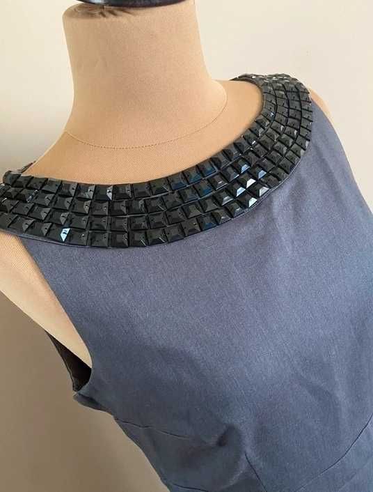 Hm 40 42 sukienka midi szara modna okazje basic xl l