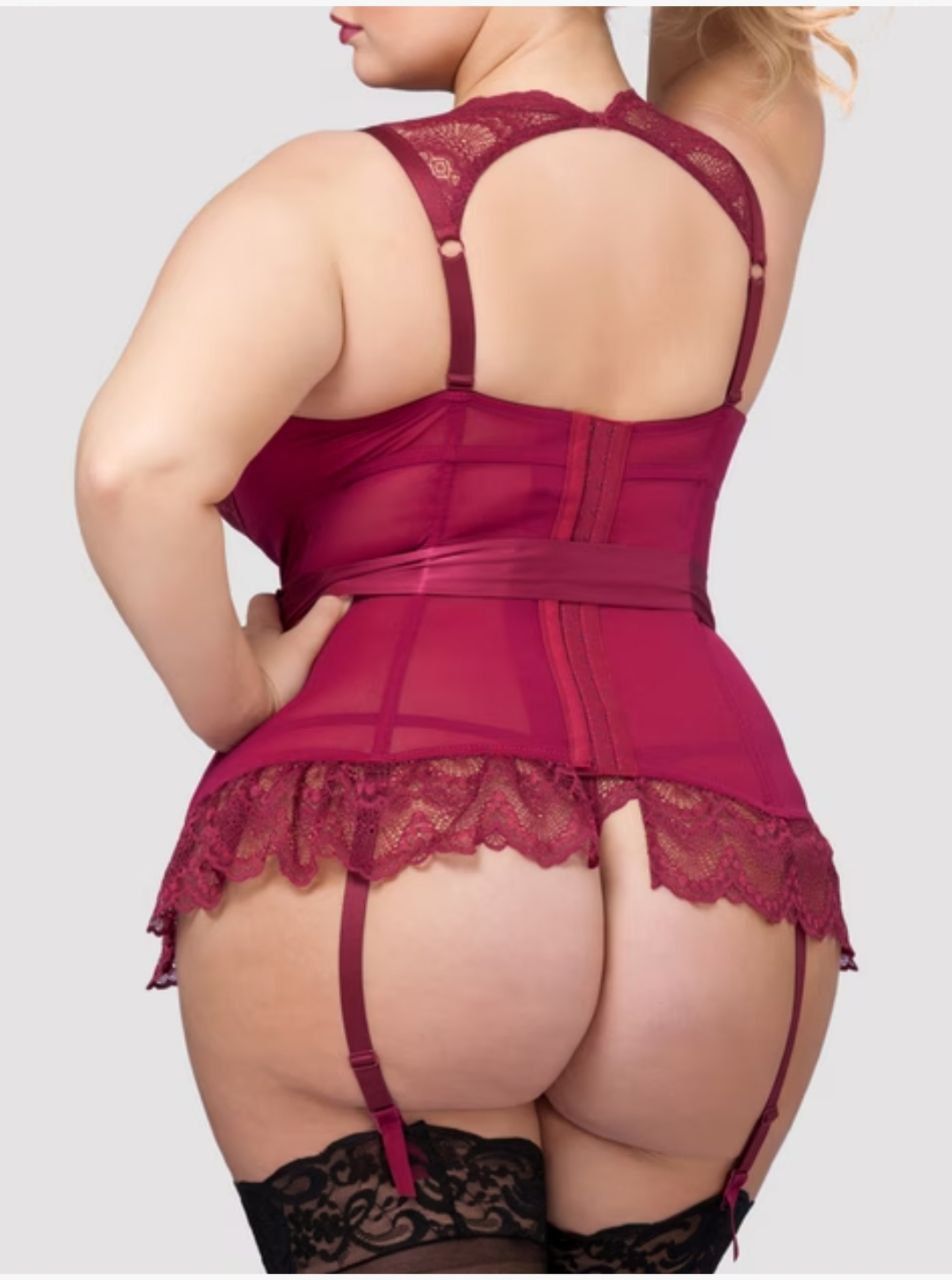 Єротичний корсет 3XL 4XL Бордовий  Lovehoney