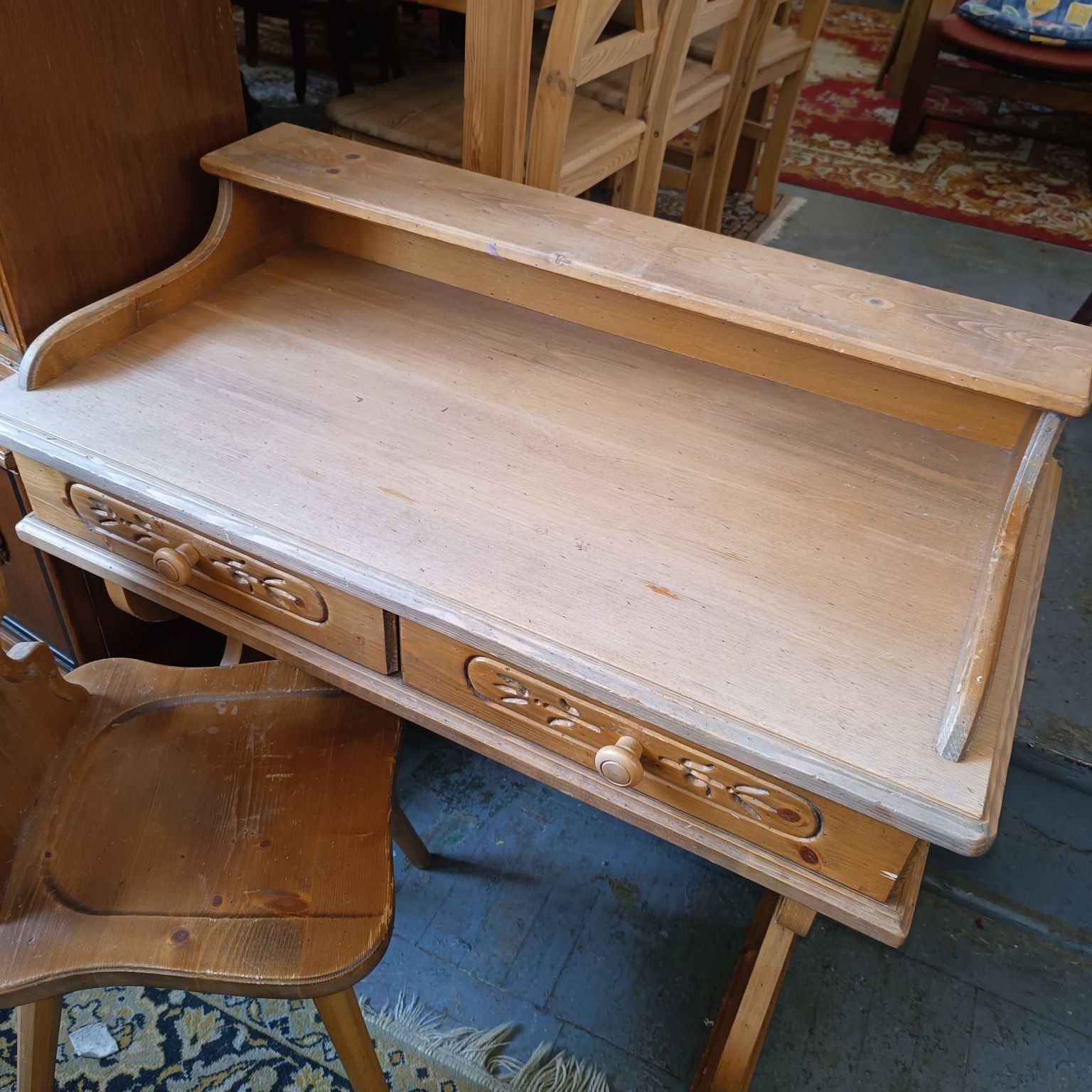 Drewniane biurko + krzesło