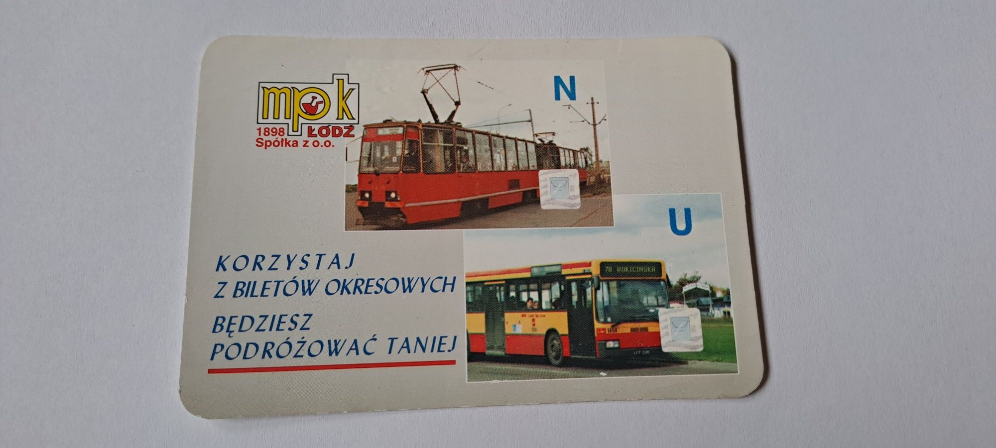 Kalendarz listkowy MPK Łódź 1997 - kalendarzyk