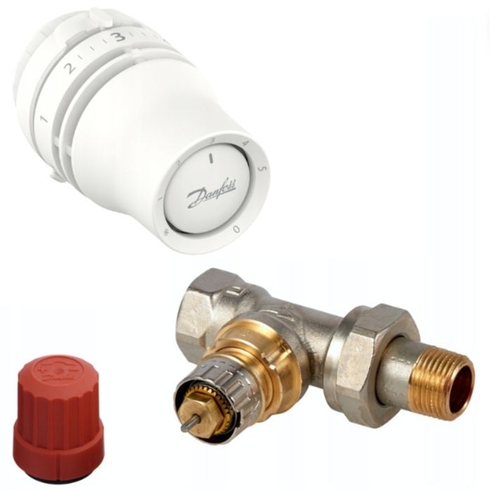 Danfoss zestaw zawór PROSTY RA-N 15 1/2'' + Głowica REDIA RA CLICK