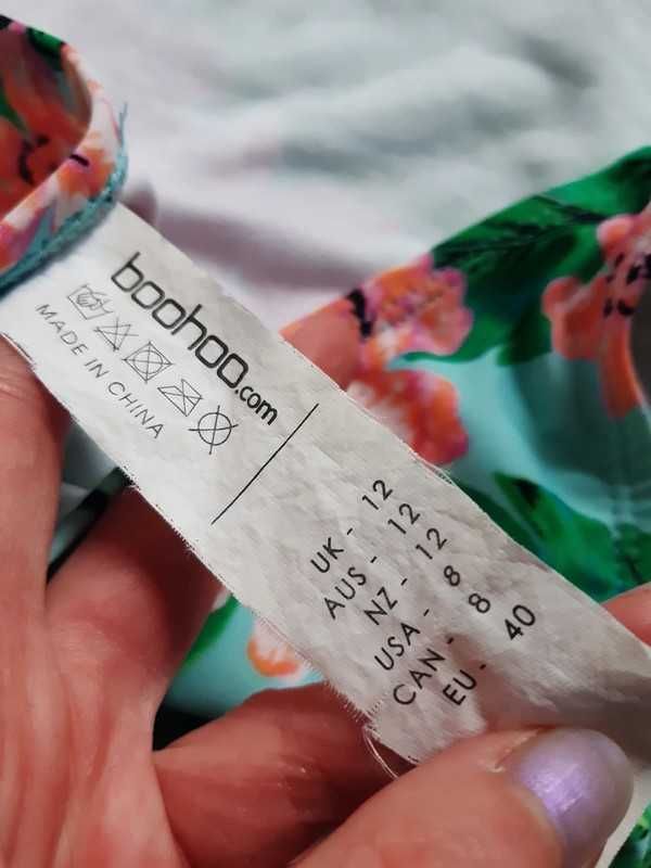 Strój kostium kąpielowy monokini bikini BooHoo 40,L frędzle