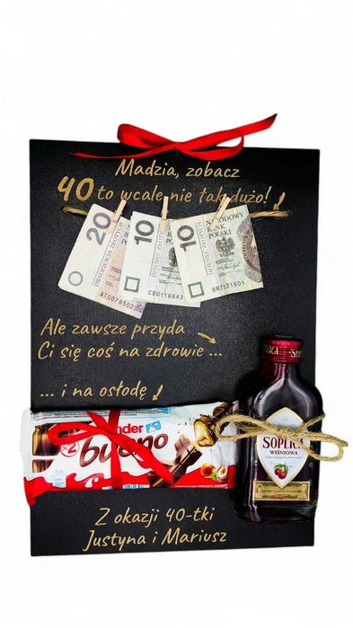 Ramka na pieniądze PREZENT 30 wcale nie tak dużo 40_50_60itd z oparcie