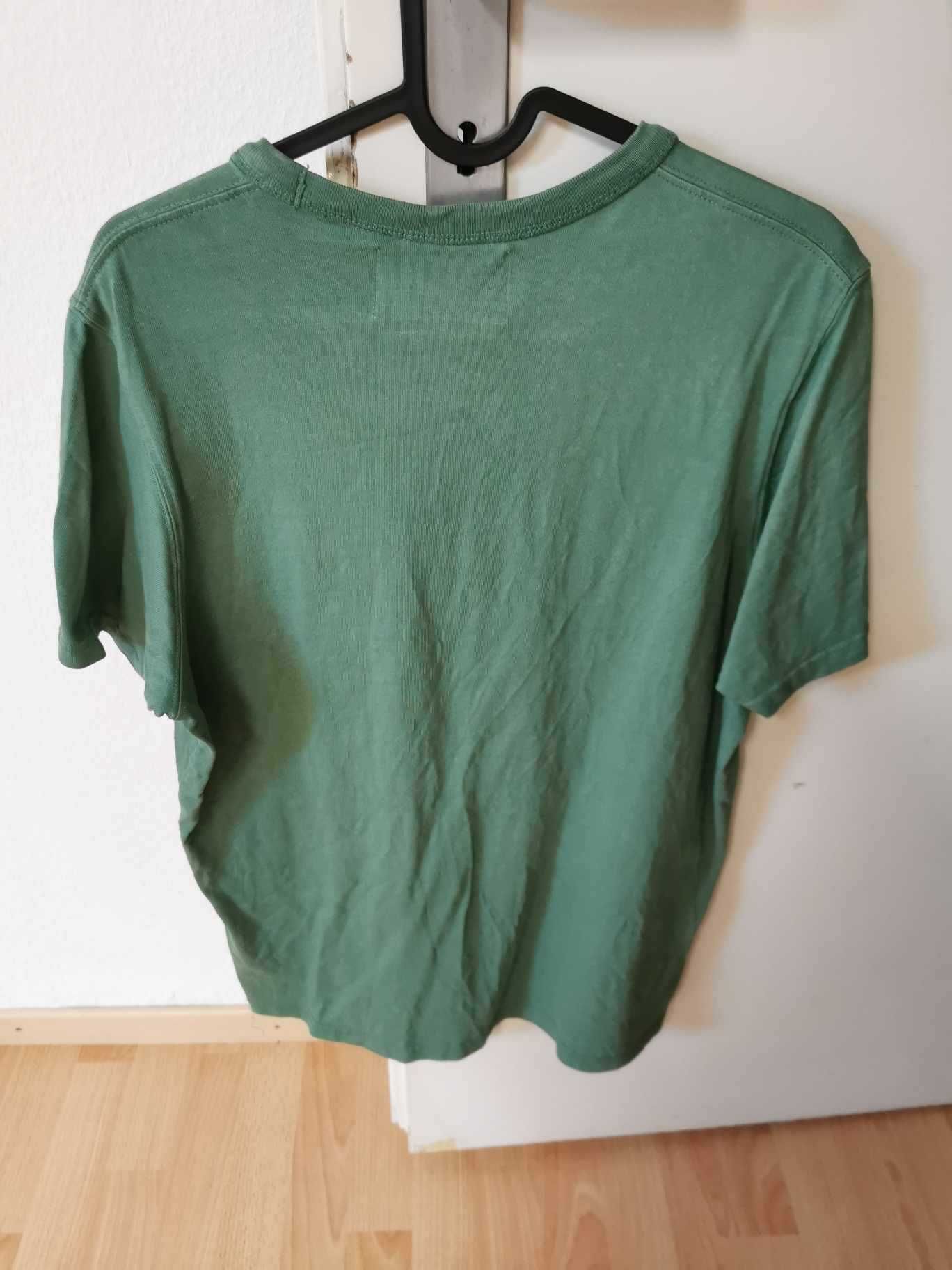 Zielona męska koszulka Pull&Bear S z kieszonka nowa bez metki