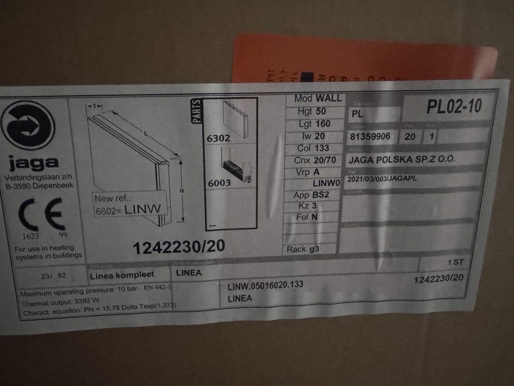 Grzejnik JAGA Linea Plus Typ 21 500x1600 – 3392 W