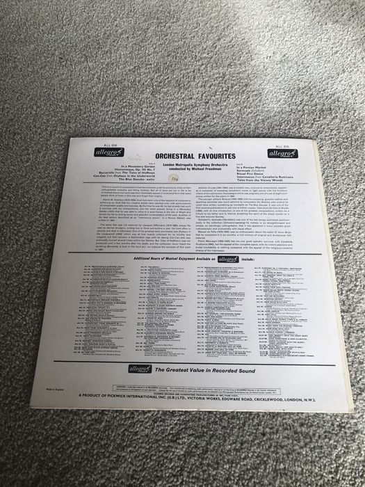 Vinil Orchestral Favourites