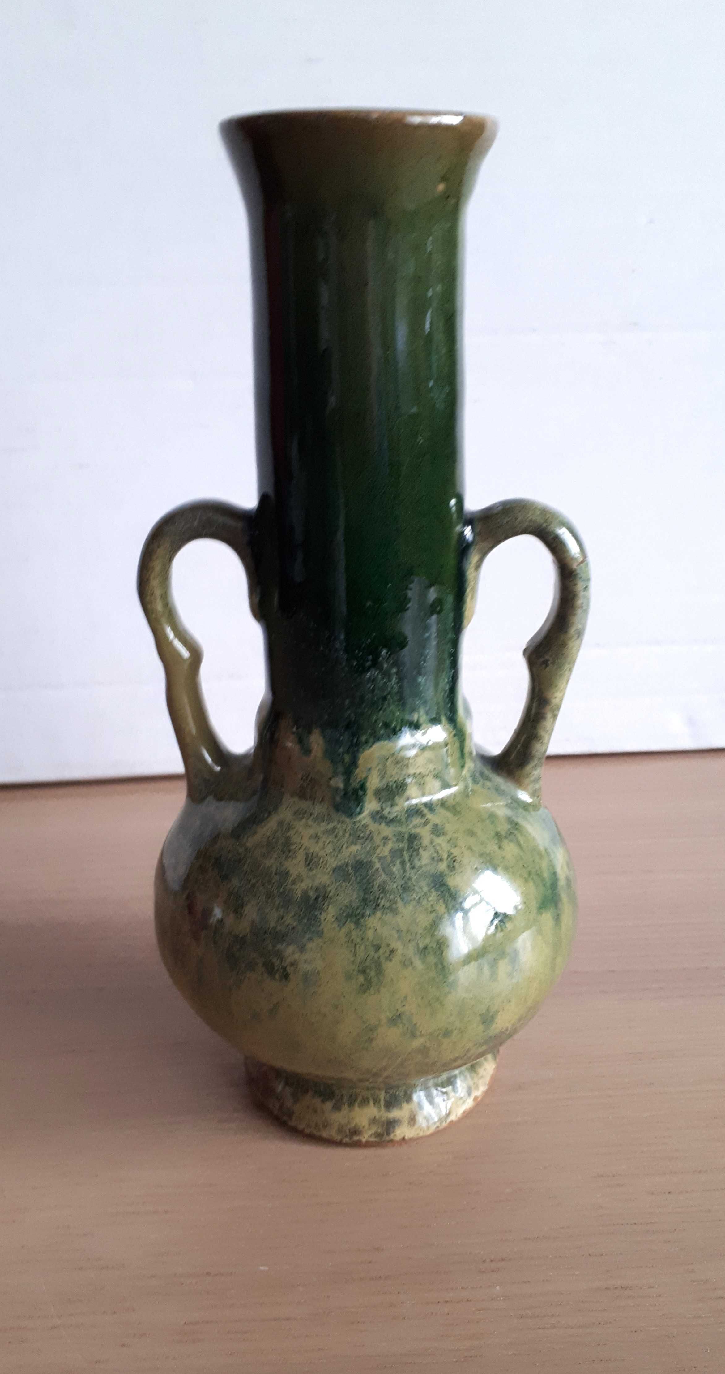 wazon zielona ceramika vintage