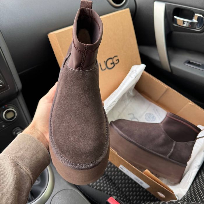 Жіночі уги на платформі з резинкою UGG Dipper Boots Brown Premium