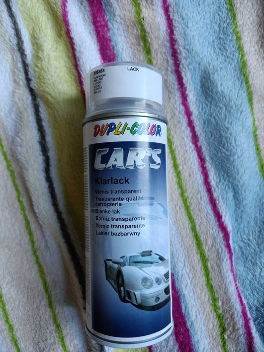Lakier bezbarwny uniwersalny do samochodu drewna lub metalu spray NOWY