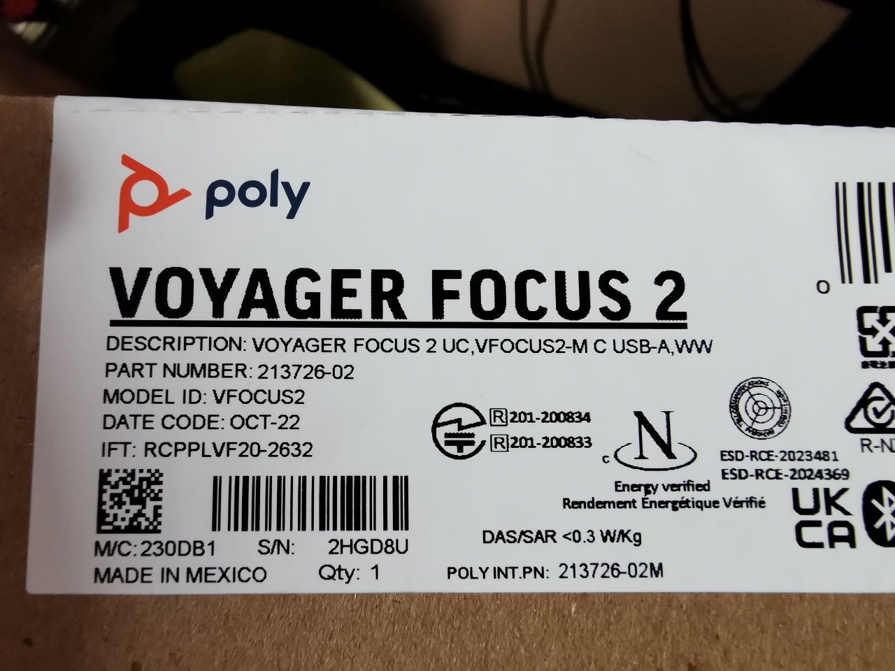 Słuchawki biurowe Poly Voyager Focus 2 USB-A