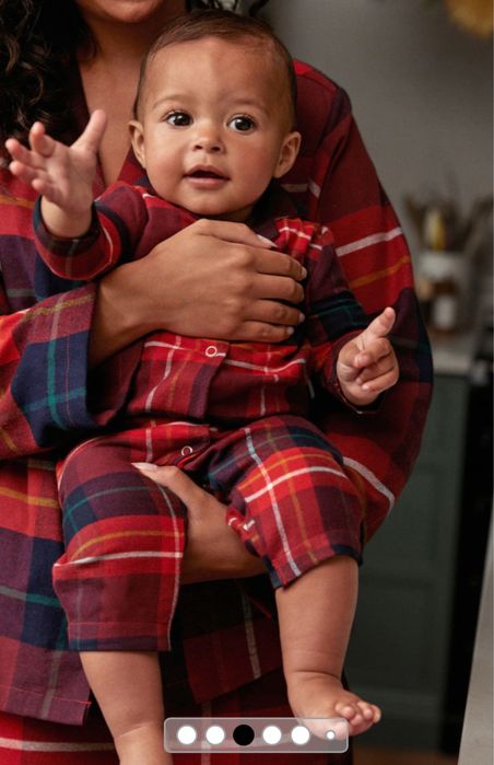 різдвяна піжама та чоловічок Next червона у клітинку