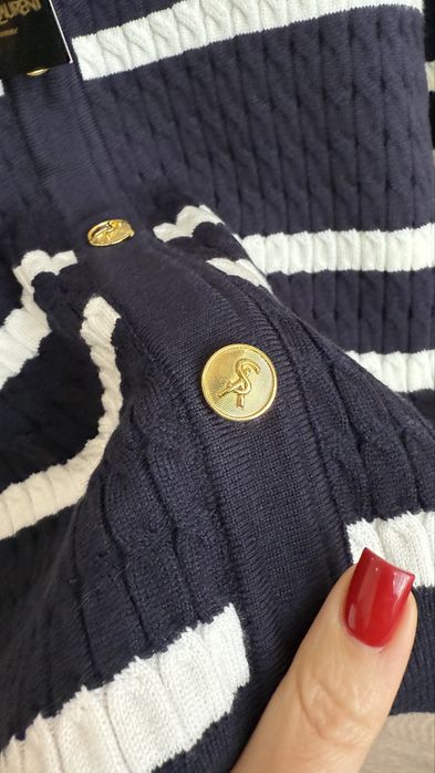 Кофта поло ysl с длинным рукавом