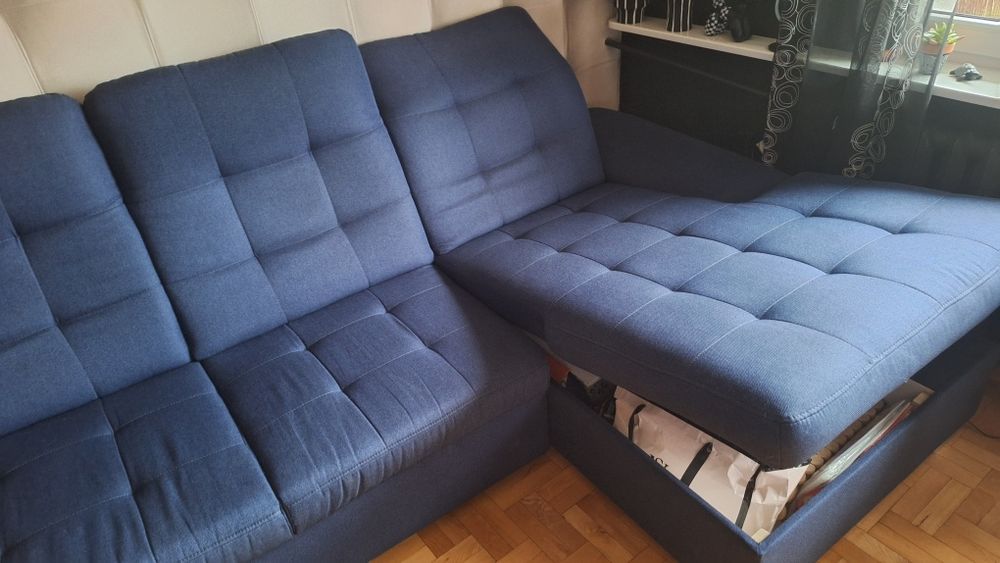 Rogówka narożnik  funkcja spania skrzynia na pościel  + dodatkowa