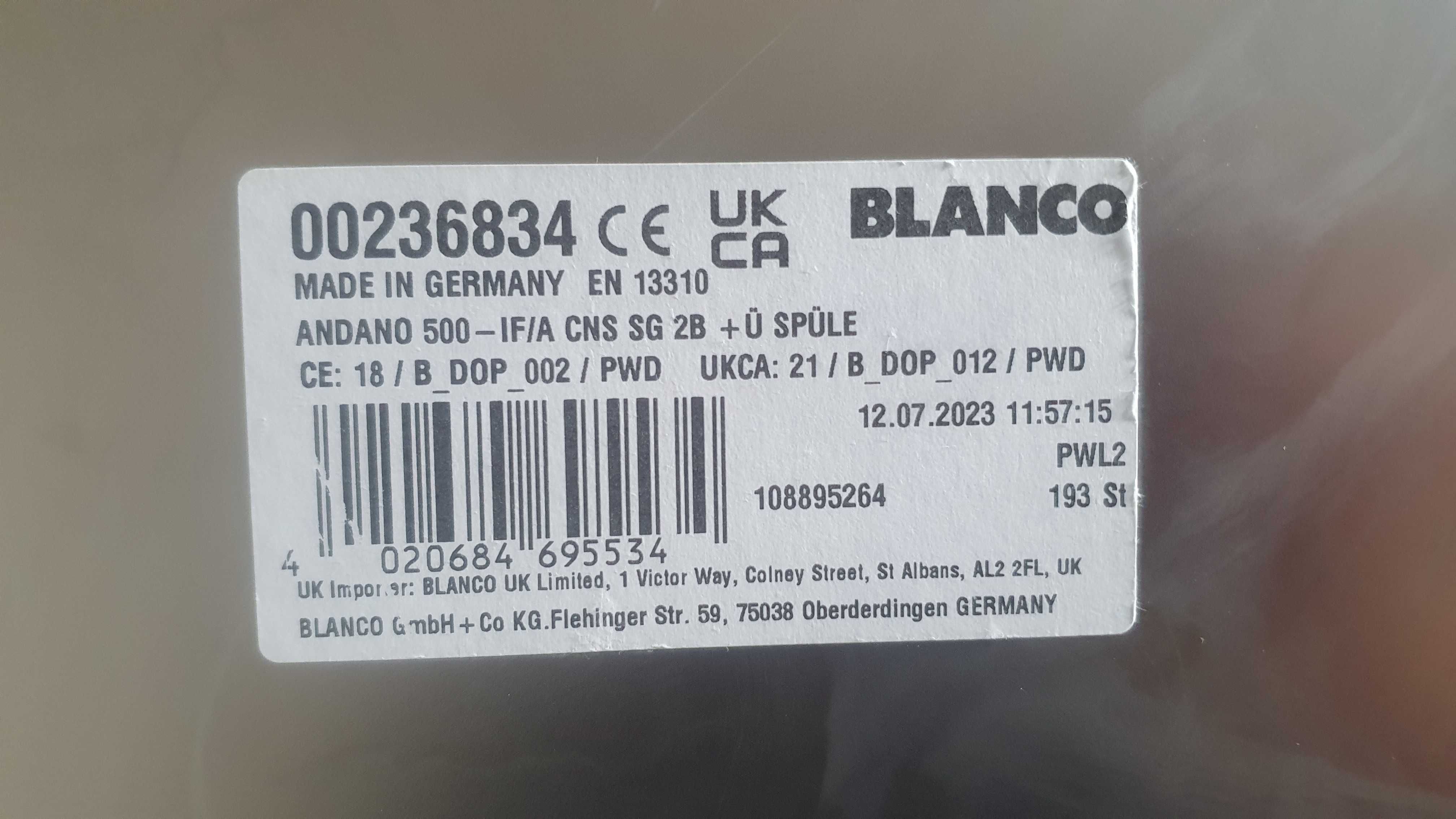Zlewozmywak BLANCO ANDANO 500-IF/A stal polerowana
